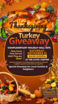 Cokelat Thanksgiving Turkey Giveaway Instagram-verhaal Template