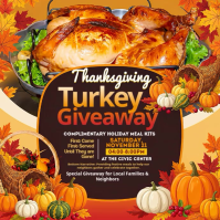 Brown Thanksgiving Giveaway Квадрат Template