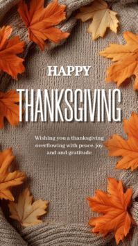 Brown Joyful Thanksgiving Whatsapp Status template