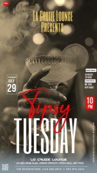 Brown Joyful Tipsy Tuesday  Instagram Story template