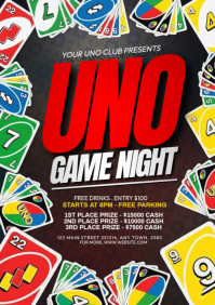 Brown UNO Game Night A4 Template