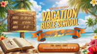 Brown Joyful Vacation Bible School Digital Display Video Digitale Vertoning (16:9) template