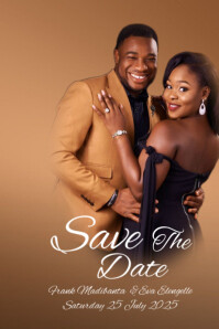 Brown Joyful Wedding Invitation  Poster template
