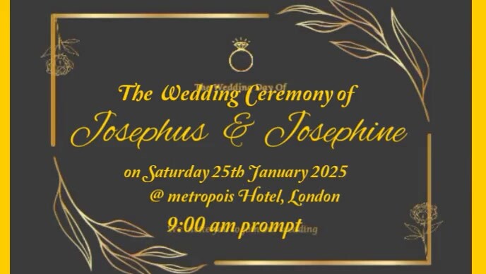 Brown Joyful Wedding Invitation Youtube Thumbnails Youtube Thumbnail ...