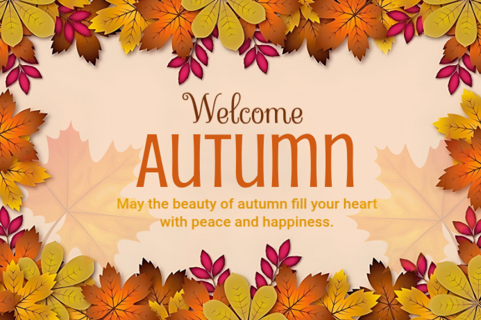 Brown Joyful Welcome Autumn Label Template | PosterMyWall