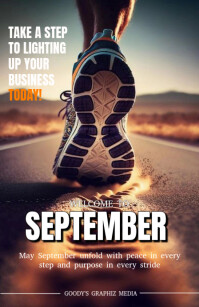 Brown Joyful Welcome To September  Tabloid template