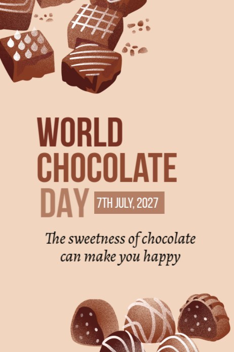 Plantilla de Brown Joyful World Chocolate Day Poster | PosterMyWall