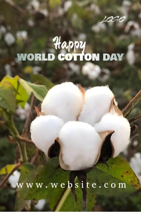Brown Joyful World Cotton Day Poster Poster Template | PosterMyWall