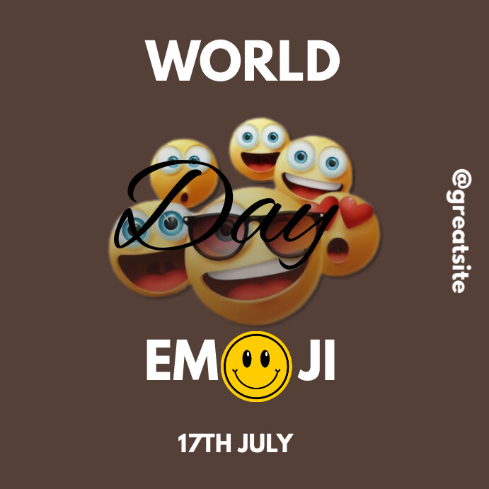 Plantilla de Brown Joyful World Emoji Day Instagram Post | PosterMyWall