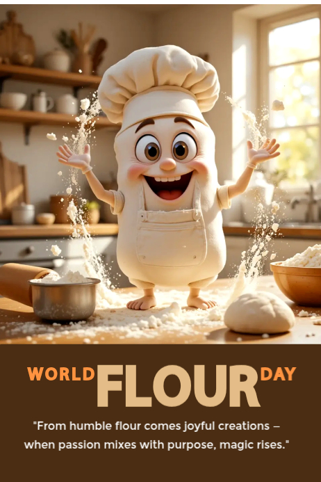 Plantilla de Brown Joyful World Flour Day Poster | PosterMyWall