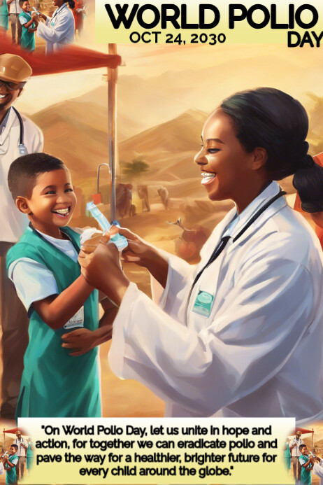 Brown Joyful World Polio Day Instagram Poster Template | PosterMyWall