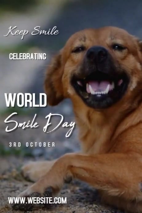 Brown Joyful World Smile Day Poster Template | PosterMyWall