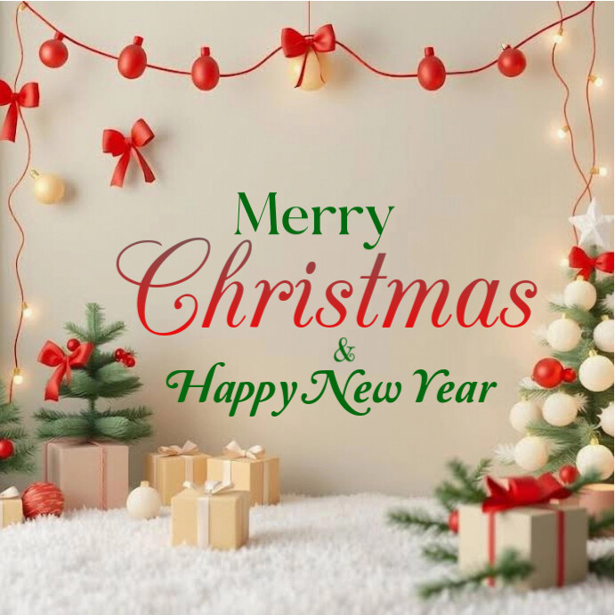 Brown Joyful Xmas And New Year Instagram Post Template | PosterMyWall