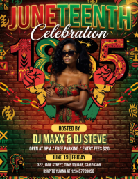 Brown Juneteenth Celebration Flyer template