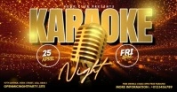 Brown Karaoke Night Party Video Flyer Facebook Shared Image template