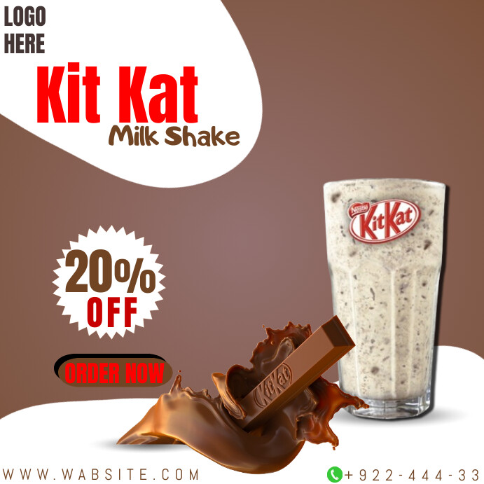 Brown Kit Kat Milkshake Flyer Template Insta | PosterMyWall