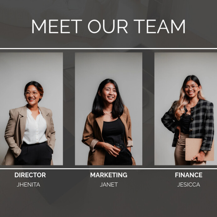 Brown Kolase Meet Our Team Pos Instagram Template | PosterMyWall