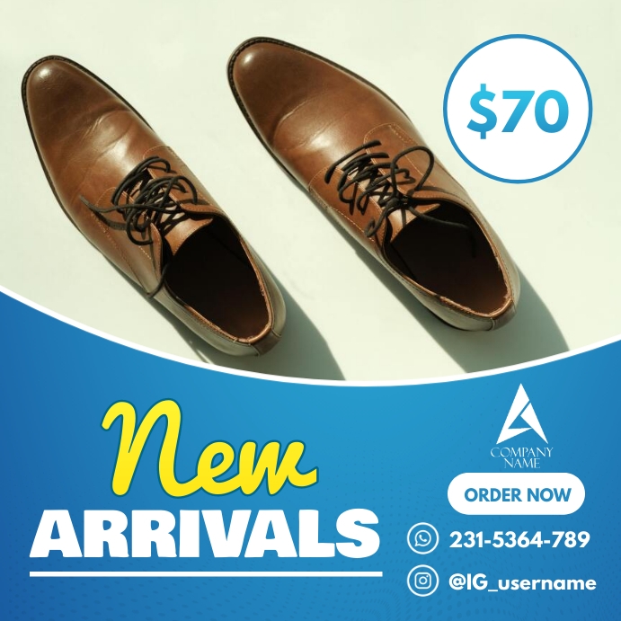 brown leather official shoes sale flyer Instagram-Beitrag template