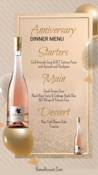 Brown List-based Anniversary Dinner  Digital Umbukiso Wedijithali (9:16) template
