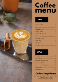 Brown List-based Coffee Menu A4 template