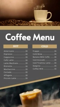 Brown List-based Coffee Menu Instagram Story template