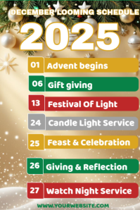 Brown List-based December Upcoming Schedule  Pinterest Graphic template