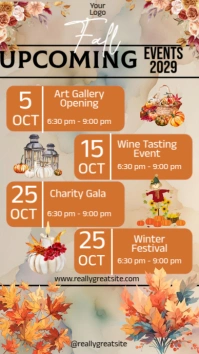 Brown List-based Fall Event Schedule Instagram Story template