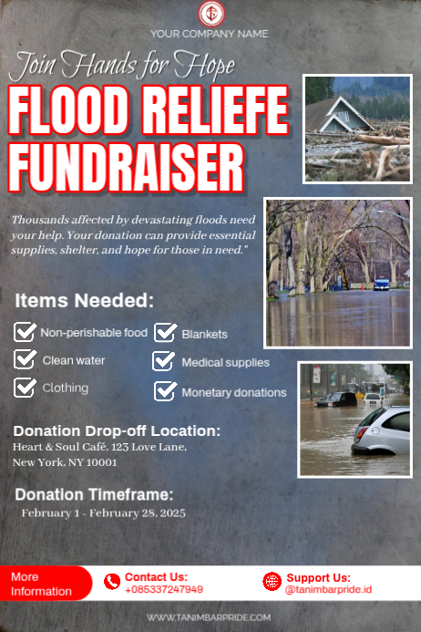 Flood Relief Fundraiser Posters Template | PosterMyWall