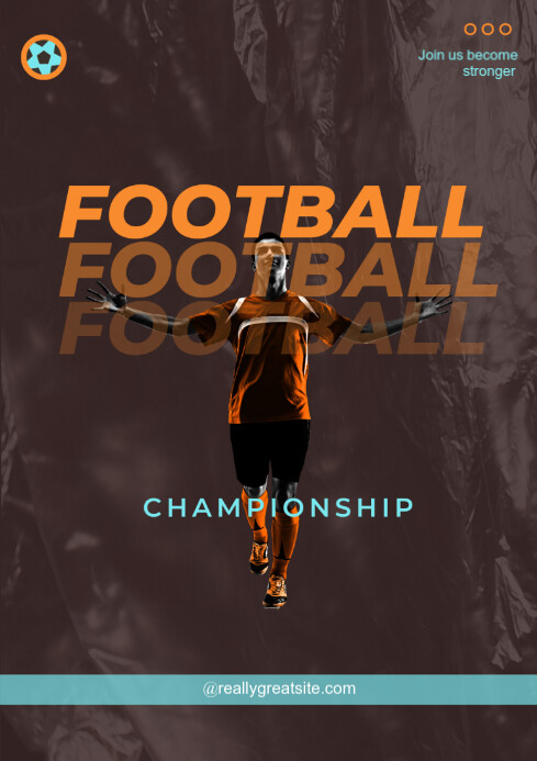 Brown List-based Football Game Post  A4 template