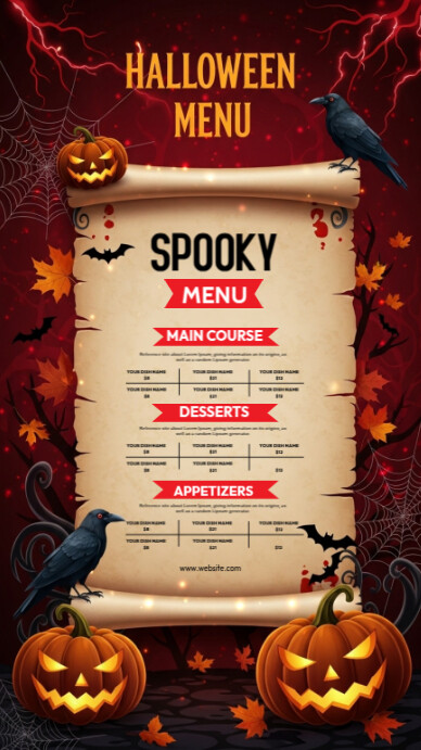 Brown List-based Halloween Menu Template Instagram Story