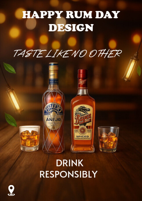 Brown List-based Happy Rum Day Design Template  A4