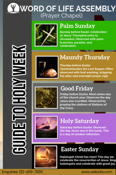 Modèle Brown List-based Holy Week Guide Poster | PosterMyWall