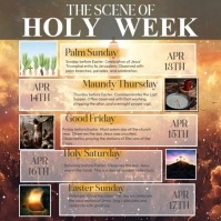 Brown List-based Holy Week Schedule  Instagram Post template