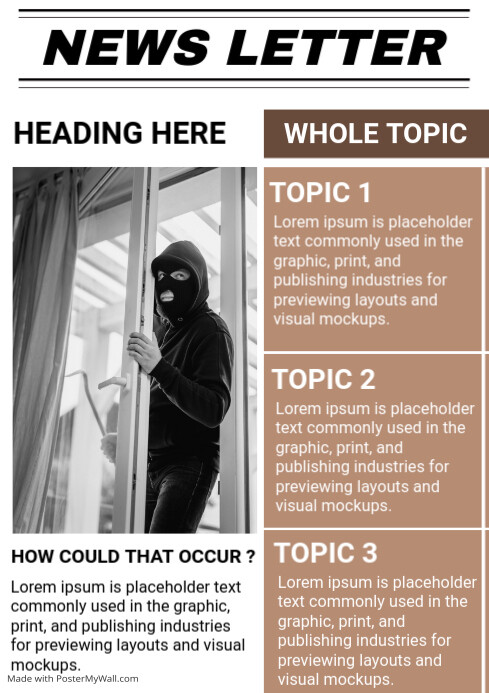 Copy of Brown List-based Newsletter A4 | PosterMyWall