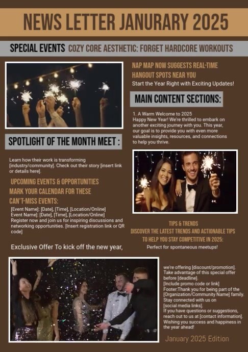 Brown List-based Newsletter A4 template