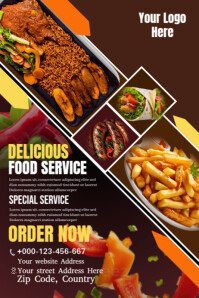 Brown List-based Restaurant Menu  Poster Plakat template