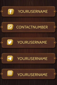 Brown List-based Social Media Highlight Icons Set Poster template