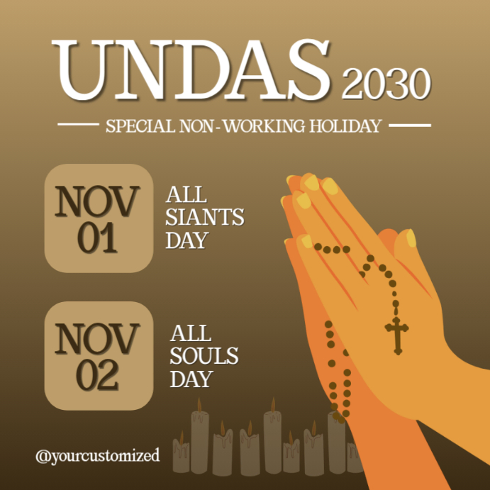 Brown List-based Undas, All Saints Day, All Souls Day Instagram Post template
