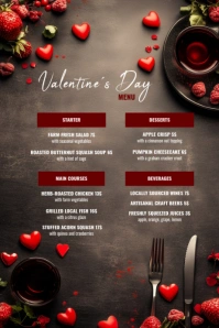Brown List-based Valentine´s Day Menu Poster template