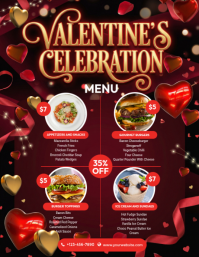 Brown List-based Valentines Menu Flyer (us Letter) template