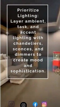 Brązowy Lighting Design Tips Instagram Reel Template