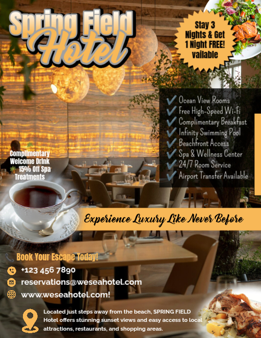Brown Luxury Hotel Promotion Flyer Template | PosterMyWall