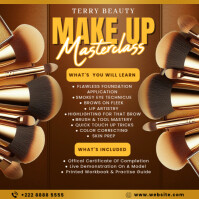 Brown Makeup Class Instagram Post Instagram-opslag template
