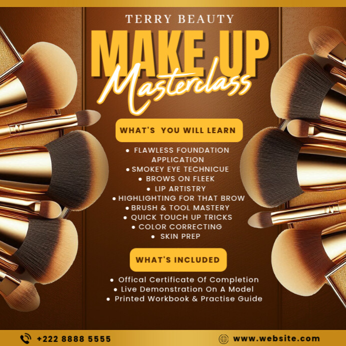 Copy of Brown Makeup Class Instagram Post | PosterMyWall