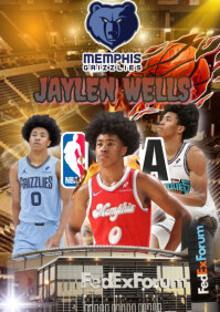 Brown Maksimalis Jaylen Wells Nba Memphis Grizzles Basketball Sport A4 template