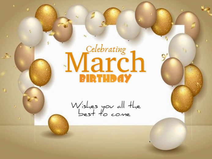 Plantilla de Brown March Birthday Celebration Yard Sign | PosterMyWall