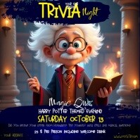 Brown Massimalista Harry Potter Trivia Flyer Post Instagram Instagram-bericht template