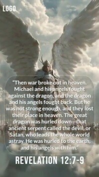 Brown Maximalist “revelation 12:7–9 – War In Heaven | Michael, Angels, And Lucifer’s Fall” Digital D Digitalt display (9:16) template