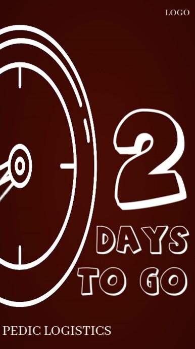 Brown Maximalist 2 Days To Go Countdown Design  Instagram Reel template
