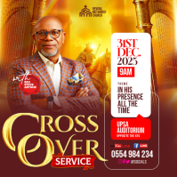 Brown Maximalist 3D 31st Night Crossover Service Flyer Instagram Post template